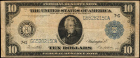 Federal Reserve Notes

Fr. 931A. 1914 $10 Federal Reserve Note. Chicago. Fine.

Pinholes and toning/staining are found on this $10 FRN.

Estimat...