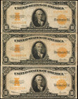 Gold Certificates

Fr. 1173. 1922 $10 Gold Certificate. Fine to Very Fine.

A trio of 1922 $10 Gold Certificates. Condition ranges from Fine to Ve...