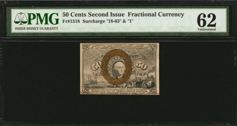 Second Issue

Fr. 1318. 50 Cents. Second Issue. PMG Uncirculated 62.

PMG co...