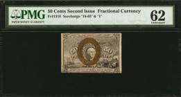 Second Issue

Fr. 1318. 50 Cents. Second Issue. PMG Uncirculated 62.

PMG comments "Previously Mounted."

Estimate: $80.00- $120.00