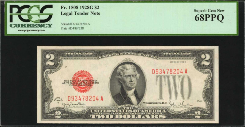 Legal Tender Notes

Fr. 1508. 1928G $2 Legal Tender Note. PCGS Currency Superb...