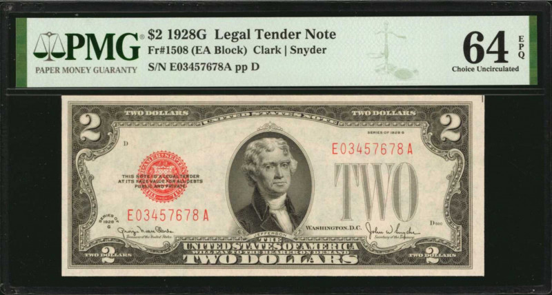 Legal Tender Notes

Fr. 1508. 1928G $2 Legal Tender Note. PMG Choice Uncircula...