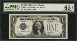 Silver Certificates

Fr. 1600. 1928 $1 Silver Certificate. PMG Gem Uncirculated 65 EPQ.

Estimate: $100.00- $150.00