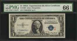 Silver Certificates

Fr. 1609. 1935A $1 Silver Certificate (R) Experimental. PMG Gem Uncirculated 66 EPQ.

Estimate: $600.00- $800.00