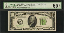 Federal Reserve Notes

Fr. 2005-K. 1934 $10 Federal Reserve Note. Dallas. PMG Gem Uncirculated 65 EPQ.

Estimate: $200.00- $300.00