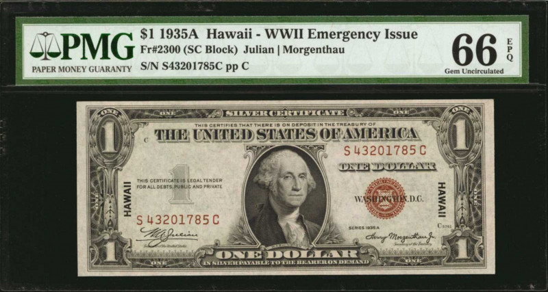 Hawaii Emergency Note

Fr. 2300. 1935A $1 Hawaii Emergency Note. PMG Gem Uncir...