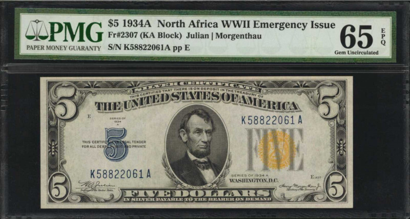 North Africa Emergency Note

Fr. 2307. 1934A $5 North Africa Emergency Note. P...