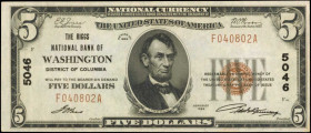 Washington, District of Columbia

Washington, District of Columbia. $5 1929 Ty. 1. Fr. 1800-1. The Riggs NB. Charter #5046. Choice About Uncirculate...