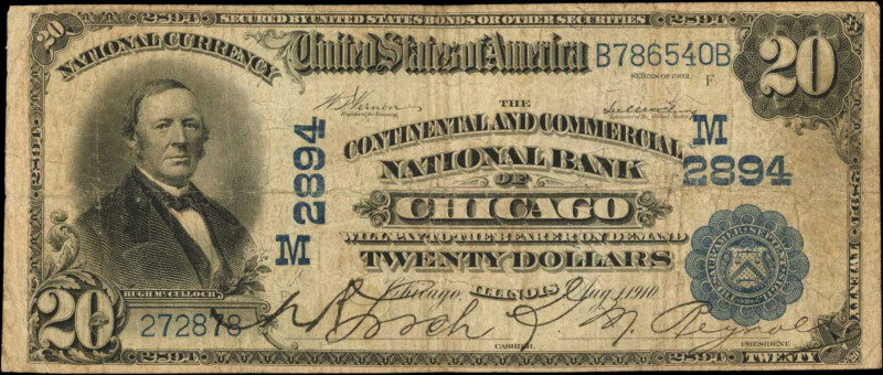 Illinois

Chicago, Illinois. $20 1902 Date Back. Fr. 645. The Continental NB. ...