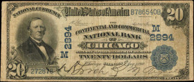 Illinois

Chicago, Illinois. $20 1902 Date Back. Fr. 645. The Continental NB. Charter #2894. Fine.

Pinholes are noticed.

Estimate: $100.00- $1...