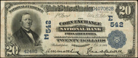 Pennsylvania

Philadelphia, Pennsylvania. $20 1902 Date Back. Fr. 642. The Corn Exchange NB. Charter #542. Very Fine.

Light stains are noticed.
...
