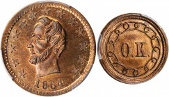 Patriotic Civil War Tokens

1864 Abraham Lincoln Portrait / O.K. Fuld-127/248 d, Cunningham 5-570CN, King-209, DeWitt-AL 1864-56. Rarity-9. Copper-N...