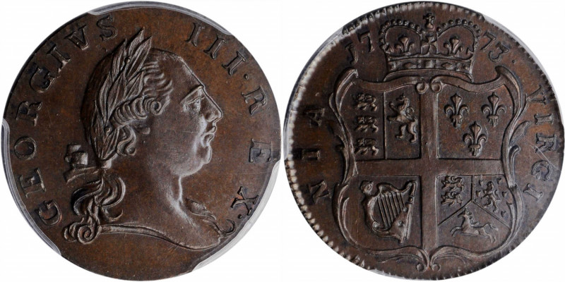 Virginia Halfpenny

1773 Virginia Halfpenny. No Period After GEORGIVS, 7 Harp ...