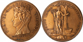 Castorland Medal, or Jeton

"1796" (20th Century) Castorland Medal, or Jeton. Restrike, Copy Dies. W-9170. Copper. Plain Edge, (cornucopia) BR. Unc ...
