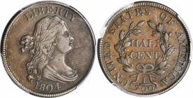 Draped Bust Half Cent

1804 Draped Bust Half Cent. C-6. Spiked Chin. EF-40 (PCGS).

PCGS# 35161. NGC ID: 222G.

Estimate: $425