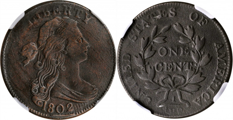 Draped Bust Cent

1802 Draped Bust Cent. EF Details--Environmental Damage (NGC...