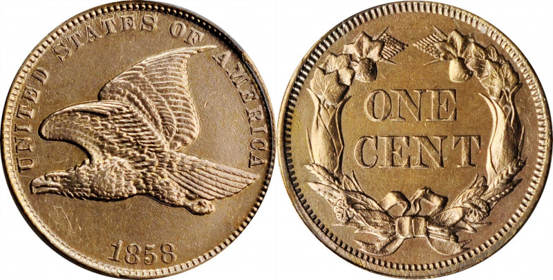 Flying Eagle Cent

1858 Flying Eagle Cent. Small Letters, Low Leaves (Style of...