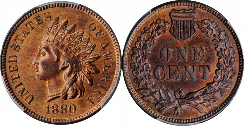 Indian Cent

1880 Indian Cent. MS-64 RB (PCGS). CAC.

PCGS# 2137. NGC ID: 22...