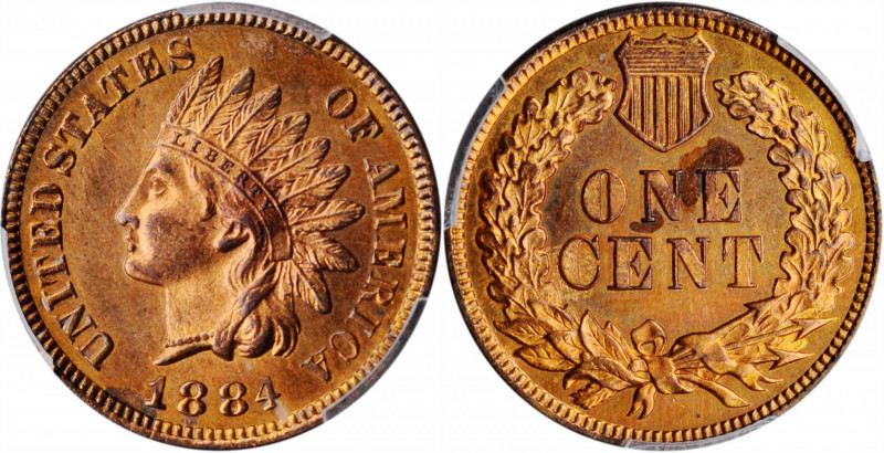 Indian Cent

1884 Indian Cent. MS-65 RB (PCGS). CAC.

PCGS# 2149. NGC ID: 22...