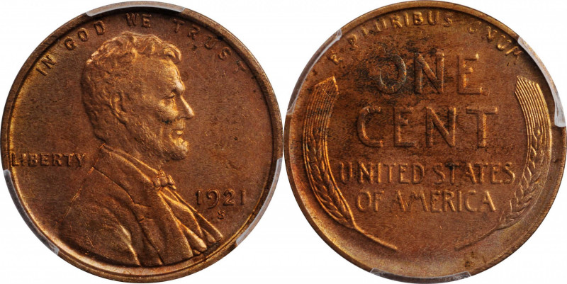 Lincoln Cent

1921-S Lincoln Cent. Unc Details--Questionable Color (PCGS).

...