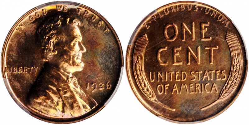 Lincoln Cent

1936 Lincoln Cent. Brilliant Proof-64 RB (PCGS).

PCGS# 3334. ...