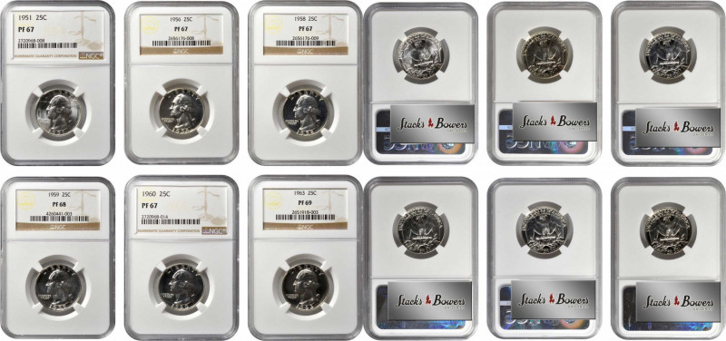 Washington Quarter

Lot of (6) Proof 1950s and 1960s Washington Quarters. (NGC...