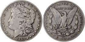 Morgan Silver Dollar

1893-CC Morgan Silver Dollar. Fine-12 (PCGS).

PCGS# 7222. NGC ID: 255S.

Estimate: $400
