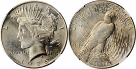 Peace Silver Dollar

1925 Peace Silver Dollar. MS-66 (NGC).

PCGS# 7365. NGC ID: 257L.

Estimate: $300