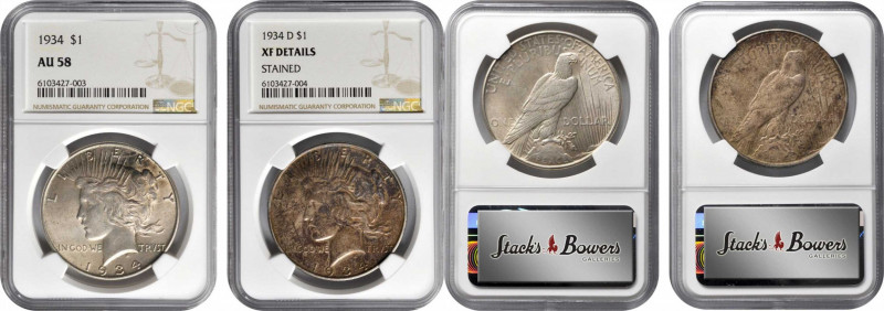 Peace Silver Dollar

1934 Peace Silver Dollar. PD Set. (NGC).

Both examples...