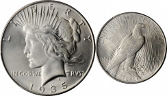 Peace Silver Dollar

1935 Peace Silver Dollar. MS-64 (PCGS).

PCGS# 7378. NGC ID: 2582.

Estimate: $200