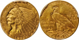 Indian Quarter Eagle

1929 Indian Quarter Eagle. MS-63 (PCGS).

PCGS# 7953. NGC ID: 289F.

Estimate: $500
