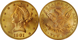 Liberty Head Eagle

1901-S Liberty Head Eagle. MS-65 (PCGS). CAC.

PCGS# 8749. NGC ID: 267S.

Estimate: $2400
