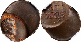 Mint Errors

1958 Lincoln Cent--Struck 50% Off Center--MS-63 BN (NGC).

Estimate: $300