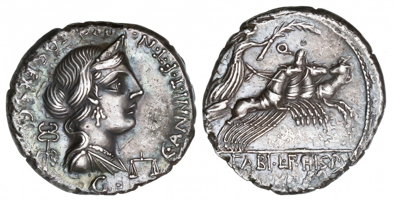 Denario. 82-81 a.C. ANNIA. C. Annius y Lucius Fabius. HISPANIA. Anv.: C.ANNI T.F...