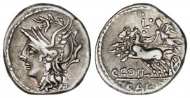 Denario. 104 a.C. COELIA o COILIA. C. Coelius Caldus. Rev.: Victoria en biga a izquierda, encima ¶C (punto encima) ¶, debajo C. COIL / CALD. 3,93 grs....