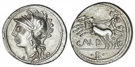 Denario. 104 a.C. COELIA o COILIA. C. Coelius Caldus. Rev.: Victoria en biga a izquierda, debajo ¶B¶y leyenda CALD. 3,86 grs. AR. Ex CNG. Junio 1999. ...