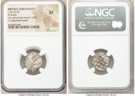 BRITAIN. Durotriges. Ca. 60-20 BC. BI stater (18mm, 7h). NGC XF. Badbury Rings type. Devolved head of Apollo right / Disjointed horse left with pellet...