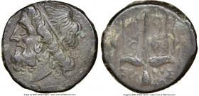 SICILY. Syracuse. Hieron II (ca. 275-215 BC). AE litra (20mm, 8h). NGC Choice VF. Head of Poseidon left, wearing taenia / ΙΕΡΩ-ΝΟΣ/ΣΩ, trident head, d...