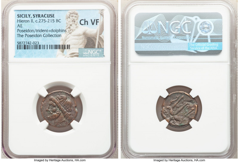 SICILY. Syracuse. Hieron II (ca. 275-215 BC). AE litra (19mm, 1h). NGC Choice VF...