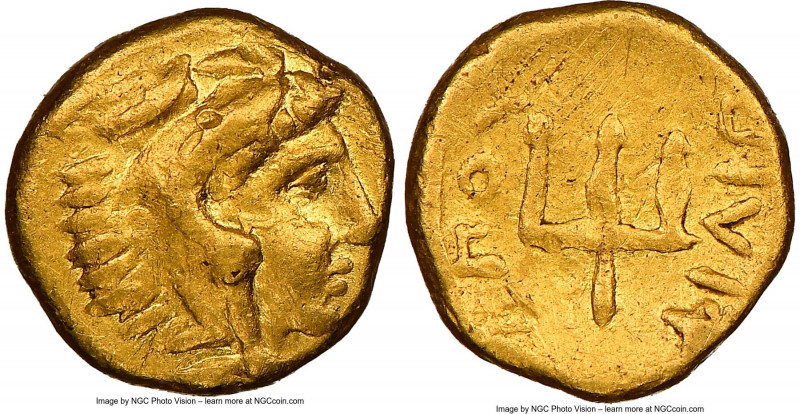 MACEDONIAN KINGDOM. Philip II (359-336 BC). AV eighth-stater (8mm, 1.07 gm, 1h)....