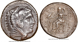 MACEDONIAN KINGDOM. Alexander III the Great (336-323 BC). AR tetradrachm (27mm, 16.20 gm, 2h). NGC VF 5/5 - 2/5, edge chips, flan flaw. Posthumous iss...