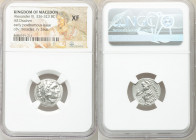 MACEDONIAN KINGDOM. Alexander III the Great (336-323 BC). AR drachm (18mm, 11h). NGC XF. Early posthumous issue of Colophon, 319-310 BC. Head of Herac...