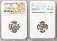MACEDONIAN KINGDOM. Alexander III the Great (336-323 BC). AR drachm (17mm, 4.26 gm, 12h). NGC Choice VF 4/5 - 4/5. Early posthumous issue of Teos, ca....