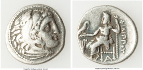 MACEDONIAN KINGDOM. Philip III Arrhidaeus (323-317 BC). AR drachm (18mm, 4.16 gm, 12h). VF. Colophon, ca. 323-319 BC. Head of Heracles right, wearing ...