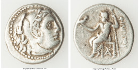 MACEDONIAN KINGDOM. Philip III Arrhidaeus (323-317 BC). AR drachm (18mm, 4.25 gm, 12h). VF. Magnesia ad Maeandrum, ca. 323-319 BC. Head of Heracles ri...