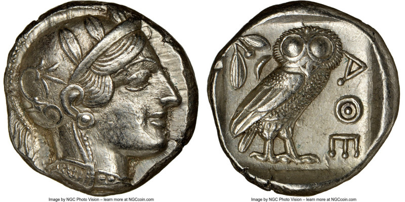 ATTICA. Athens. Ca. 440-404 BC. AR tetradrachm (24mm, 17.19 gm, 7h). NGC AU 5/5 ...