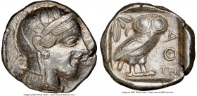 ATTICA. Athens. Ca. 440-404 BC. AR tetradrachm (25mm, 17.15 gm, 5h). NGC XF 5/5 - 3/5. Mid-mass coinage issue. Head of Athena right, wearing crested A...