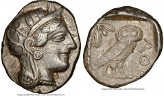 ATTICA. Athens. Ca. 440-404 BC. AR tetradrachm (26mm, 17.15 gm, 5h). NGC XF 5/5 - 2/5. Mid-mass coinage issue. Head of Athena right, wearing crested A...