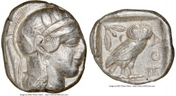 ATTICA. Athens. Ca. 440-404 BC. AR tetradrachm (25mm, 17.1 gm, 3h). NGC Choice VF 4/5 - 3/5. Mid-mass coinage issue. Head of Athena right, wearing cre...