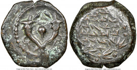JUDAEA. Hasmoneans. Alexander Jannaeus (103-76 BC). AE prutah (14mm, 9h). NGC XF. Yehonatan the High Priest and the Council of the Jews (Paleo-Hebrew)...